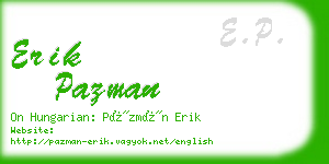 erik pazman business card